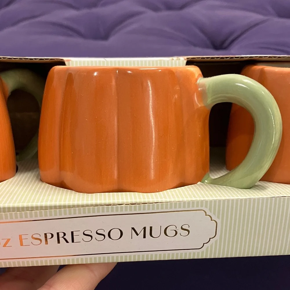 FLASH SALE! Orange Espresso Mugs Set of 4